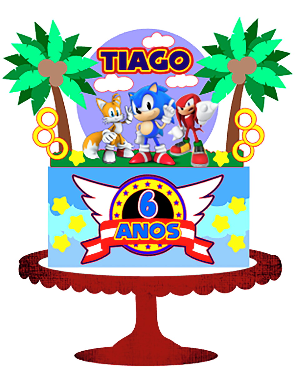 Arquivo Corte: Topo de Bolo Sonic 003