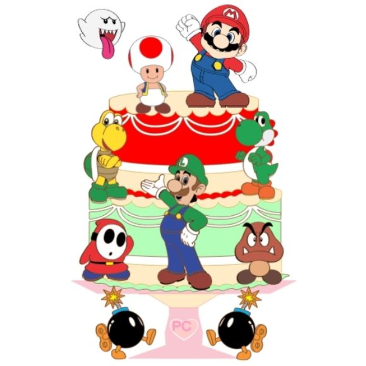 Arquivo corte Topo de bolo Super Mario CAMADAS STUDIO #2069