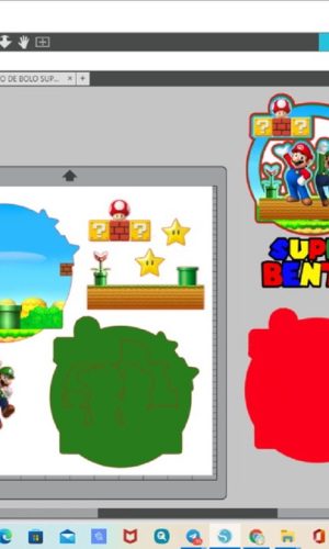 Arquivo Topo de Bolo Super Mario + 4 Arquivos a Sua Escolha