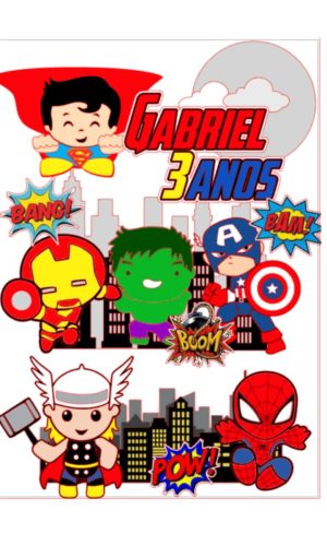 Arquivo Corte Topo de Bolo Vingadores Cut 01