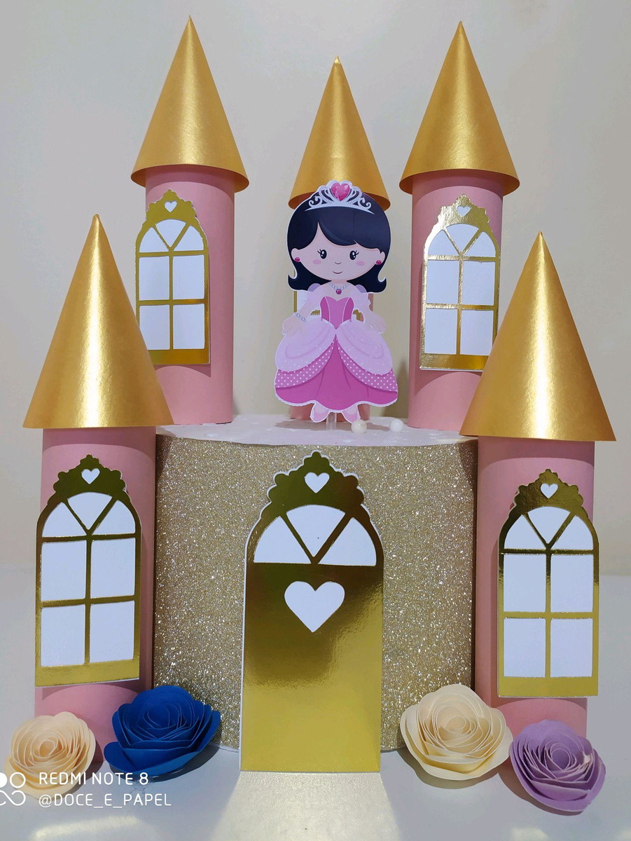 Arquivo corte Topo princesa cute castelo+brinde