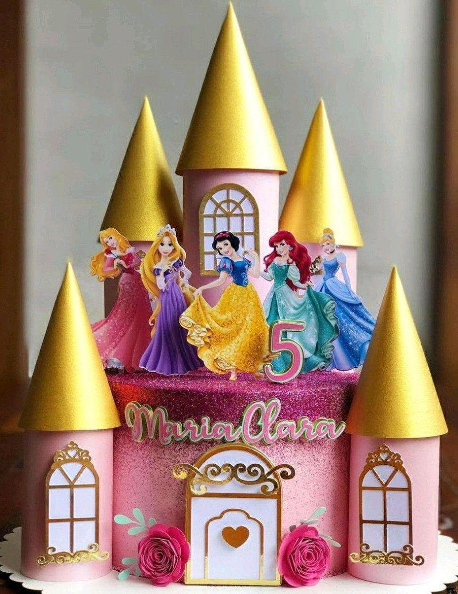 Arquivo corte Topo princesas Disney e castelo+brinde