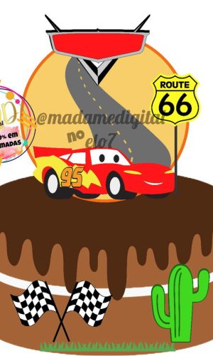 Kit com 5 arquivos de corte: 01-CARROS TOPO DE BOLO camadas