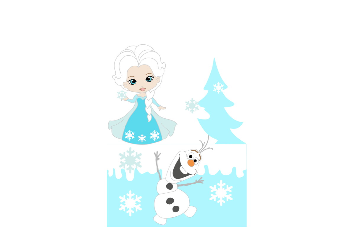 Kit com 5 arquivos de corte: 01-FROZEN (100% em camadas)