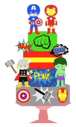 Kit com 5 arquivos de corte: 02-VINGADORES camadas