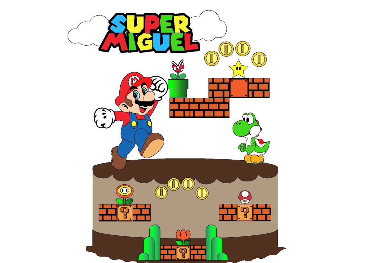 Kit com 5 arquivos de corte 09-SUPER MARIO TOPO CAMADAS