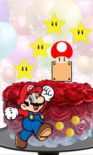 Kit com 5 arquivos de corte 10-SUPER MARIO TOPO EM CAMADAS