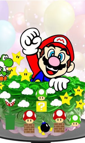 Kit com 5 arquivos de corte 12-SUPER MARIO TOPO EM CAMADAS