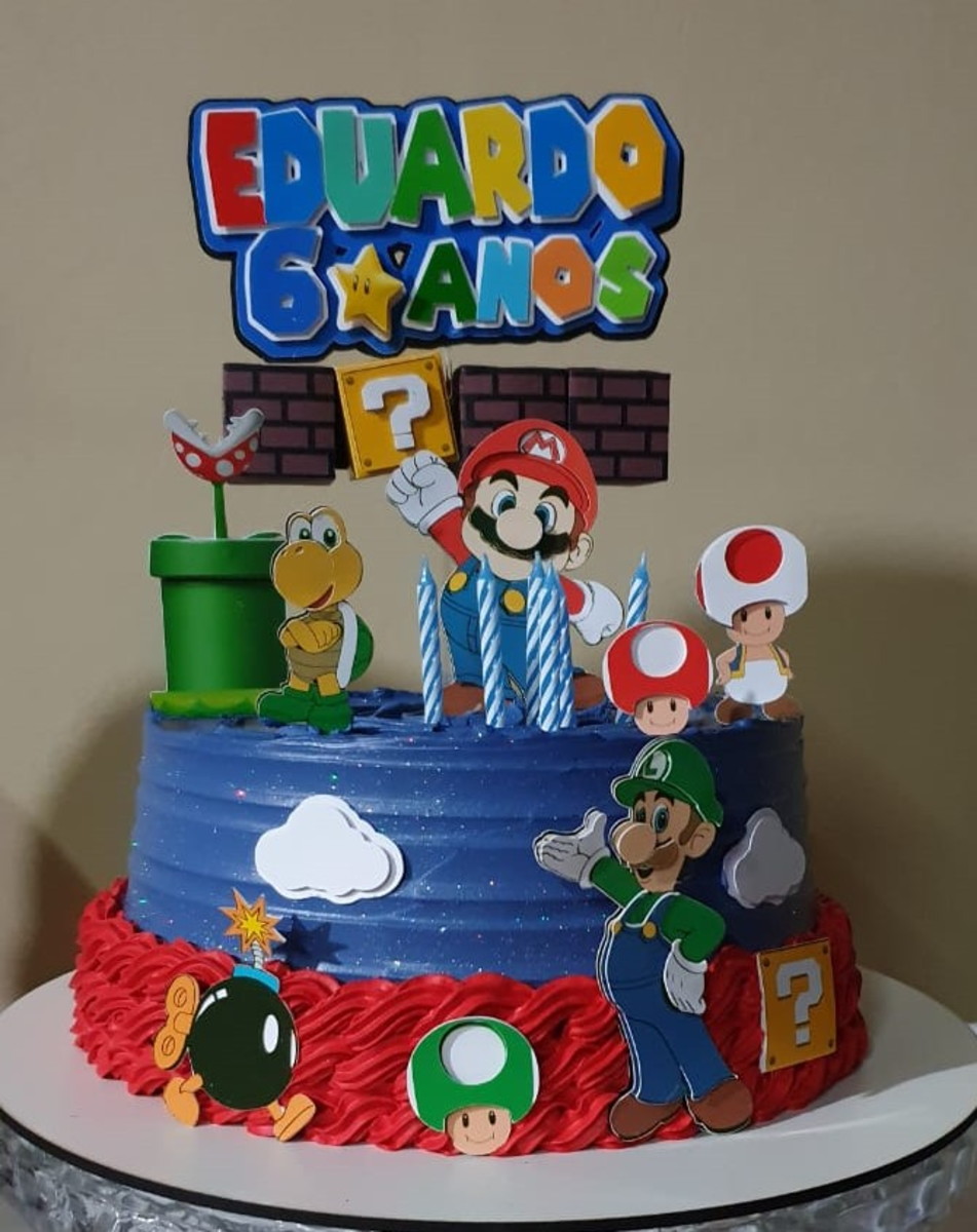 Kit com 5 arquivos de corte 13-SUPER MARIO TOPO EM CAMADAS