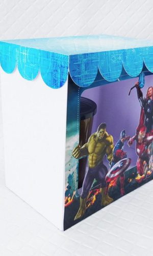 Arquivo de Corte Caixa Copo e Ovo Pascoa Vingadores Studio