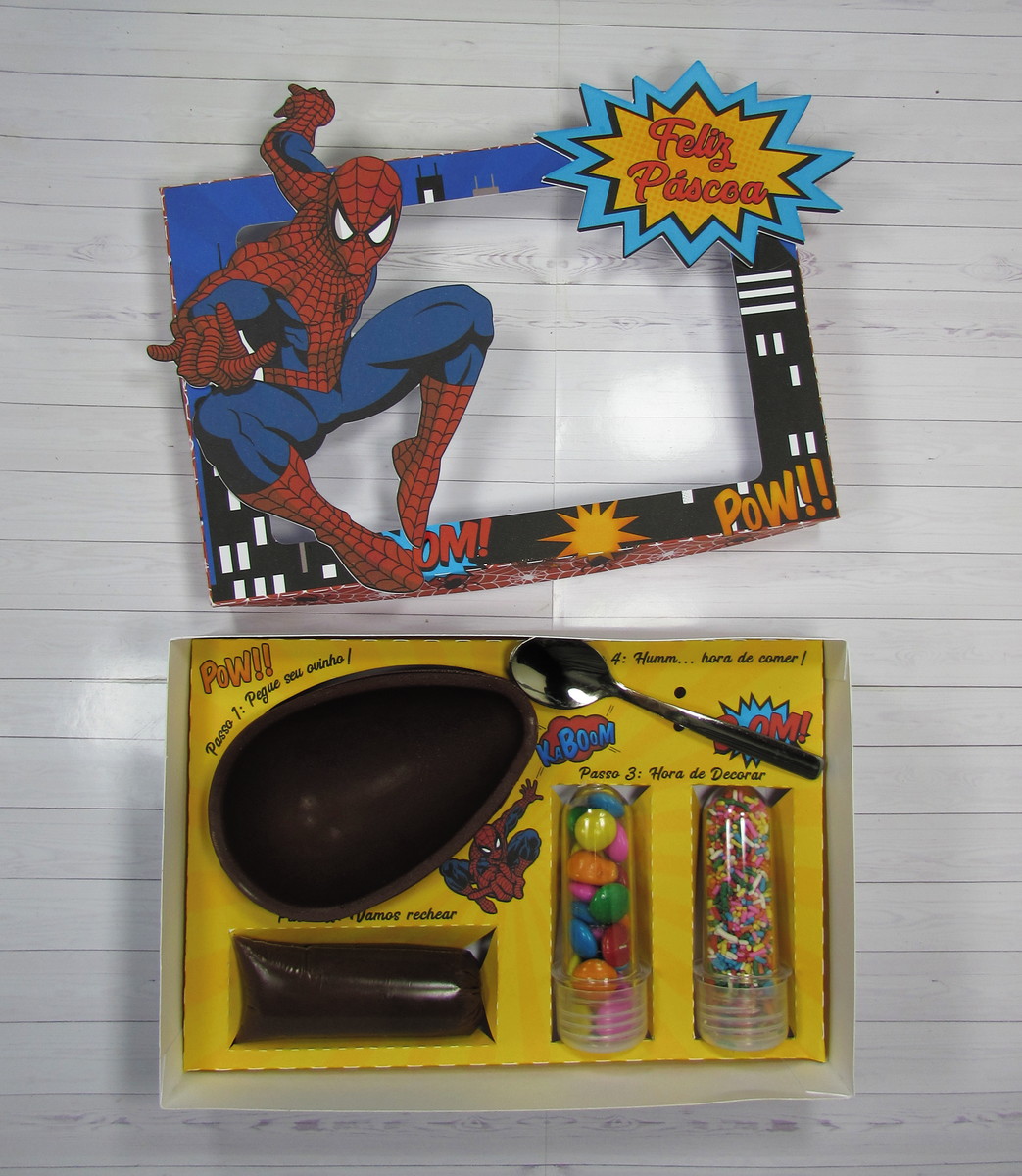 Arquivo de corte caixa ovo de colher Homem aranha 100 - Imagem 3