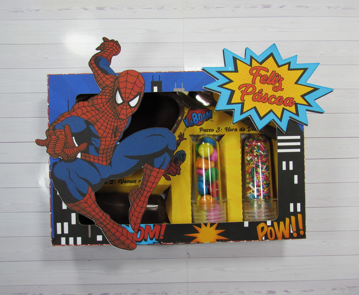 Arquivo de corte caixa ovo de colher Homem aranha 100