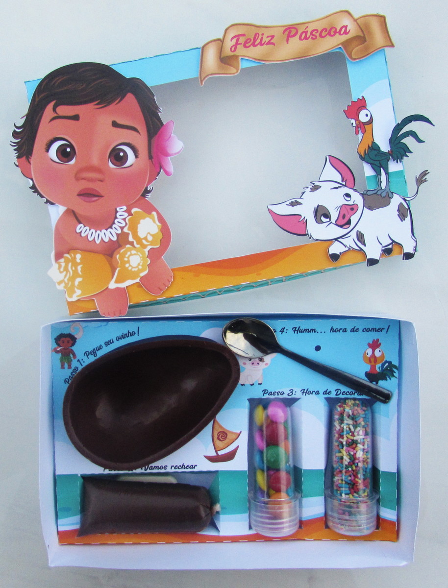 Arquivo de corte caixa ovo de colher Moana baby 105 - Imagem 3