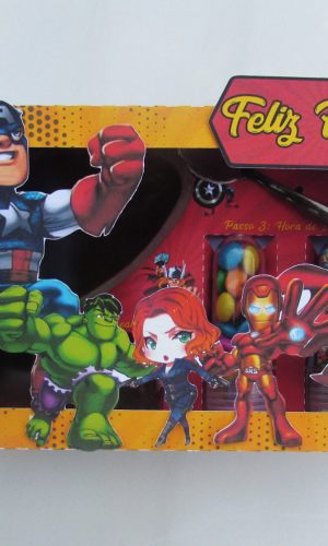 Arquivo de corte caixa ovo de colher Vingadores 123