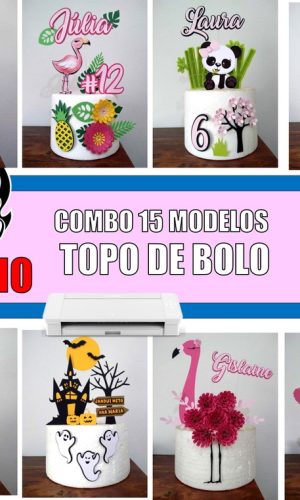 ARQUIVO DE CORTE COMBO 15 MODELOS TOPO DE BOLO STUDIO