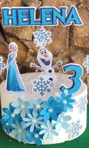4 Arquivos de Corte Digital - Topo de Bolo Frozen