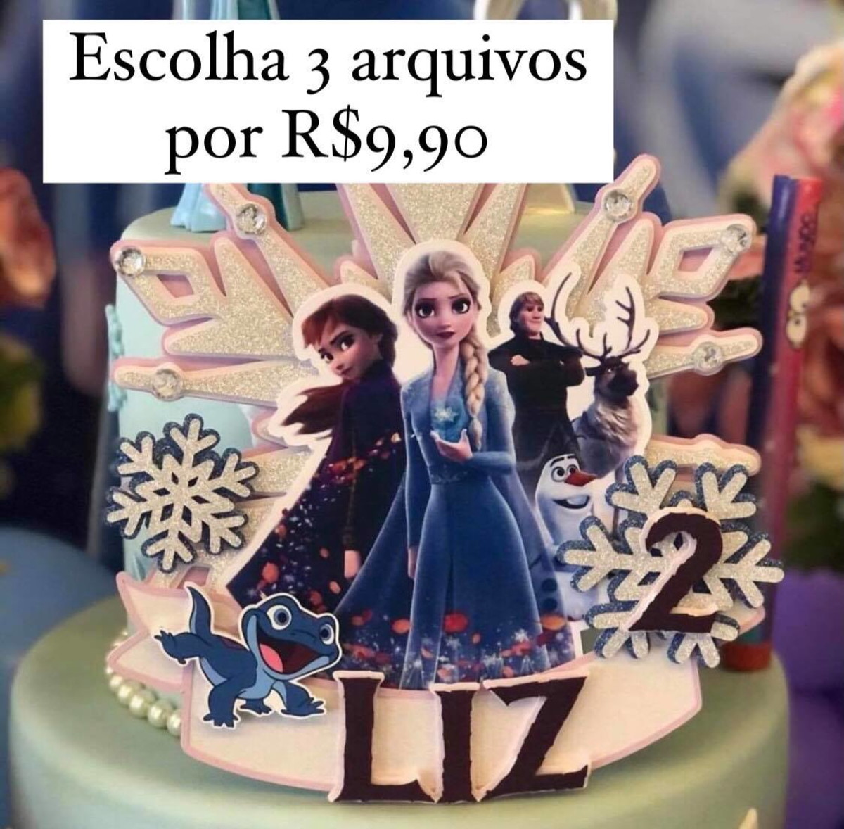 ARQUIVO DE CORTE DIGITAL - TOPO DE BOLO FROZEN