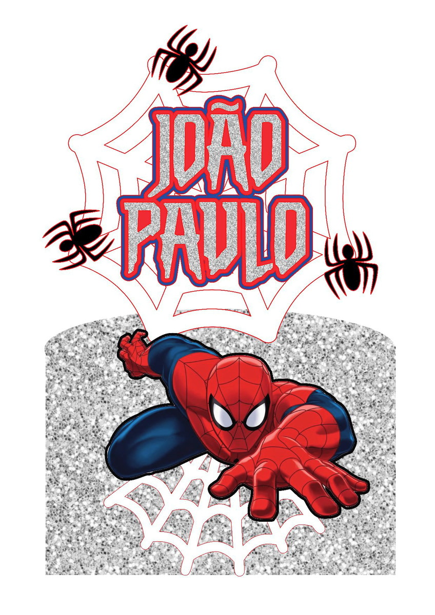 Arquivo de Corte Digital - Topo de Bolo Homem Aranha