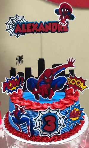Arquivo de Corte Digital - Topo de Bolo Homem - Aranha