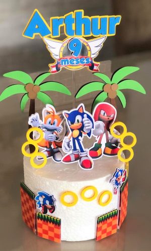 Arquivo de Corte Digital - Topo de Bolo Sonic