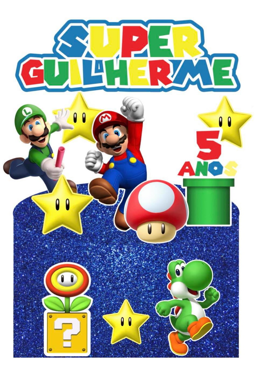 Arquivo de Corte Digital - Topo de Bolo Super Mario - Imagem 2