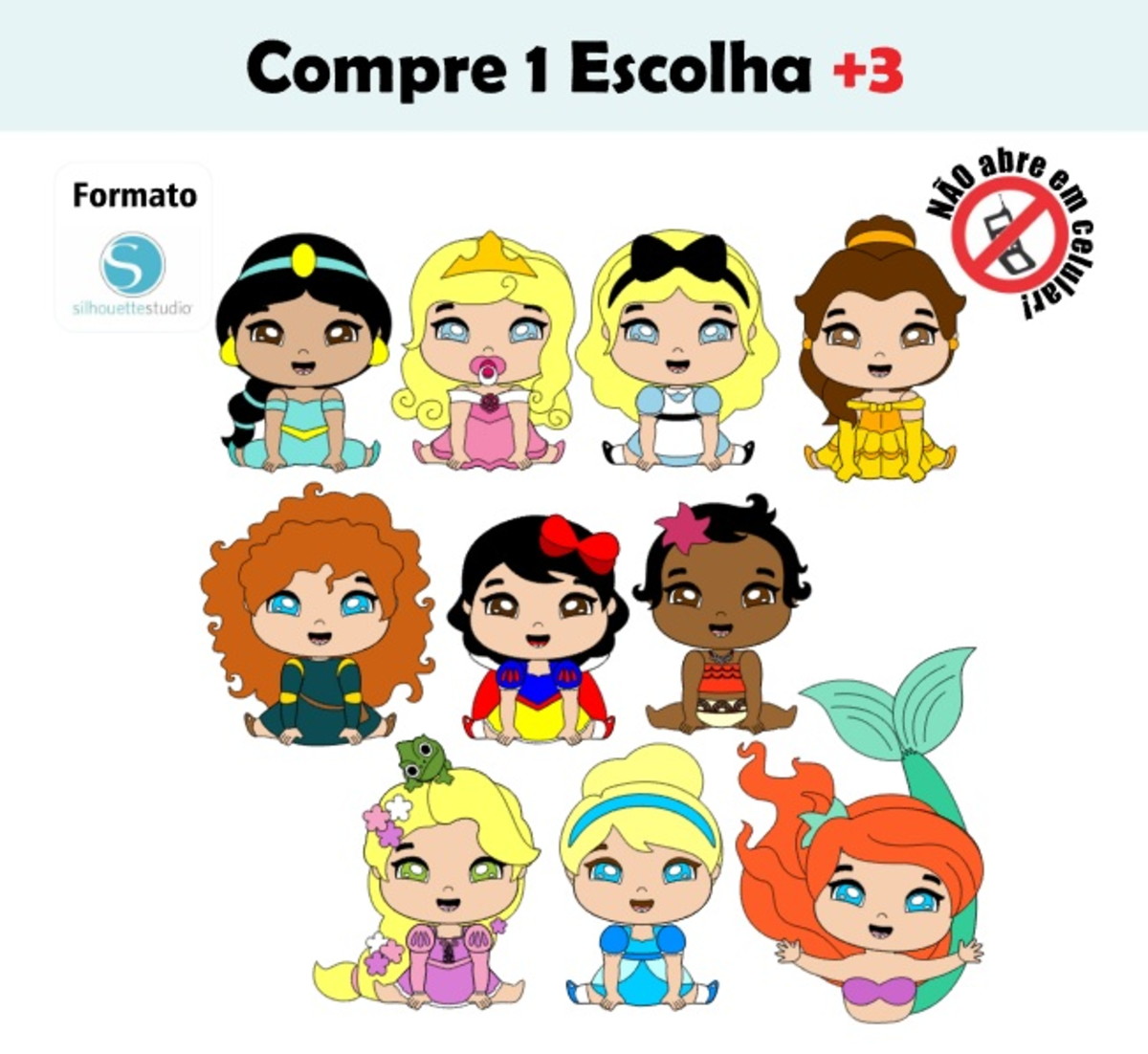 Arquivo de Corte Princesas Cute - Camada