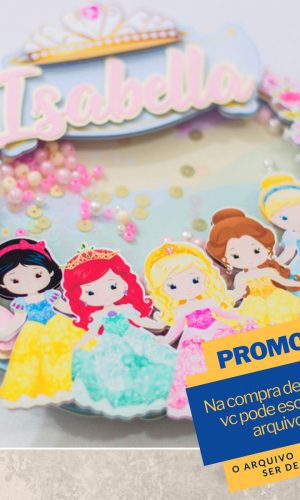 Arquivo De Corte Shaker Topo De Bolo Princesas Disney