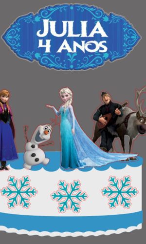 Arquivo de Corte Silhouette - Topo de bolo Frozen 3