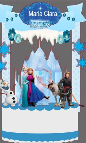Arquivo de Corte Silhouette - Topo de bolo Frozen 4