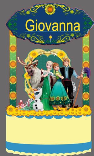 Arquivo de Corte Silhouette - Topo de bolo Frozen Fever 1