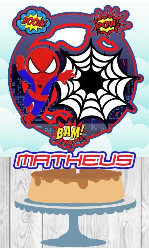 Arquivo de Corte Silhouette - Topo de Bolo Homem Aranha
