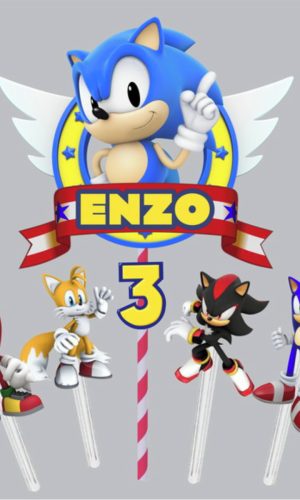 Arquivo de Corte Sonic Topo de Bolo - Studio e pdf