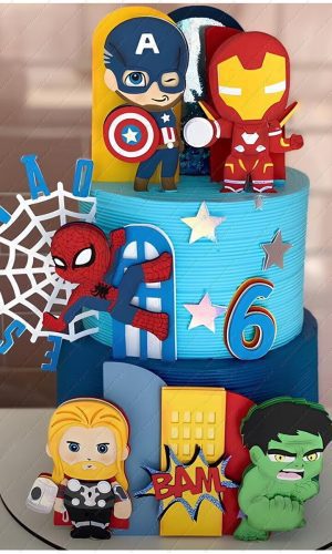 Arquivo de Corte - Topo de Bolo os Vingadores Cute (camadas)