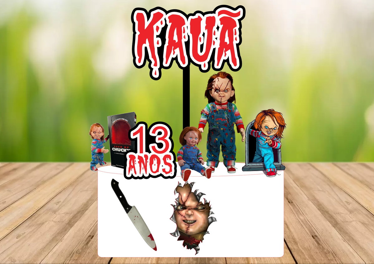 Arquivo de Corte Topo Bolo Chucky - Imagem 2