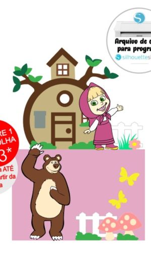 Arquivo de Corte Topo Bolo Masha e o Urso Camada