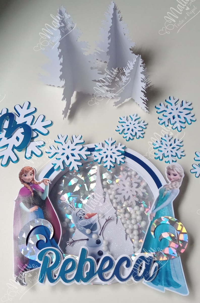 Arquivo de Corte Topo Bolo Shaker Tema Frozen - Imagem 3