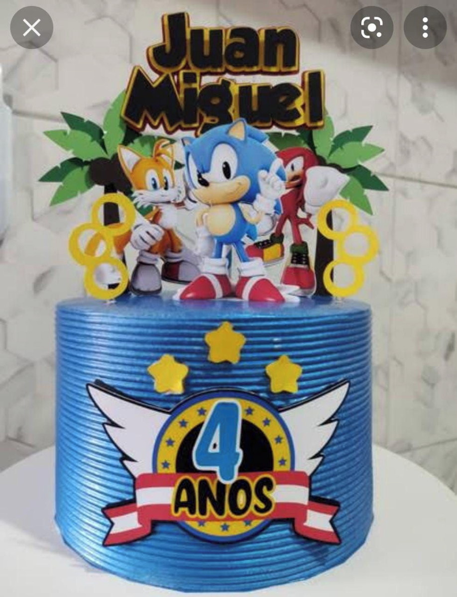 Arquivo de Corte Topo Bolo Sonic - Imagem 2