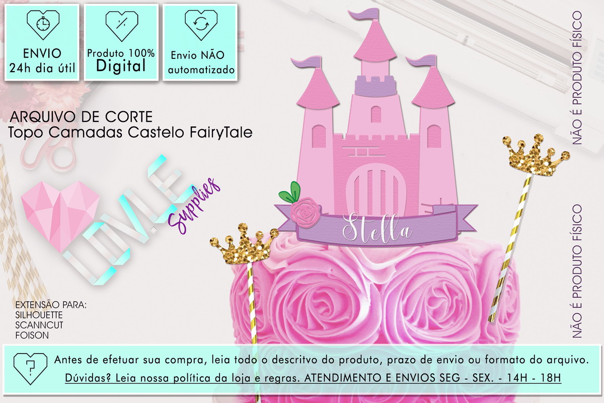 Arquivo de Corte Topo Castelo Encantado Princesa Camadas