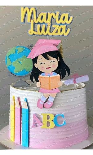 Arquivo de Corte Topo de Bolo Abc Formatura Menina