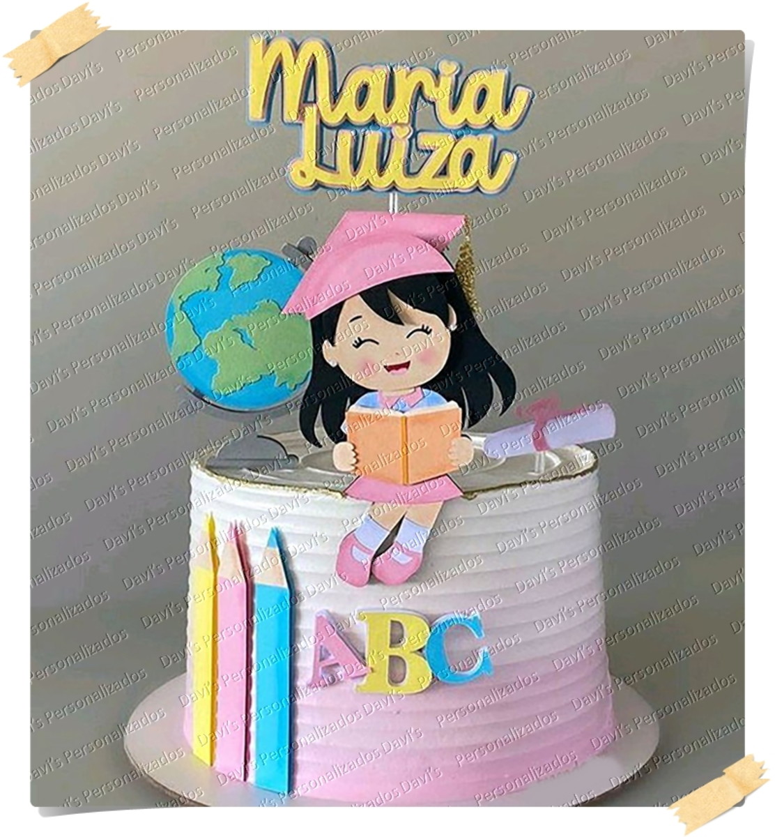 Arquivo de Corte Topo de Bolo Abc Formatura Menina