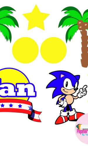 Arquivo de corte Topo de Bolo 3D Sonic