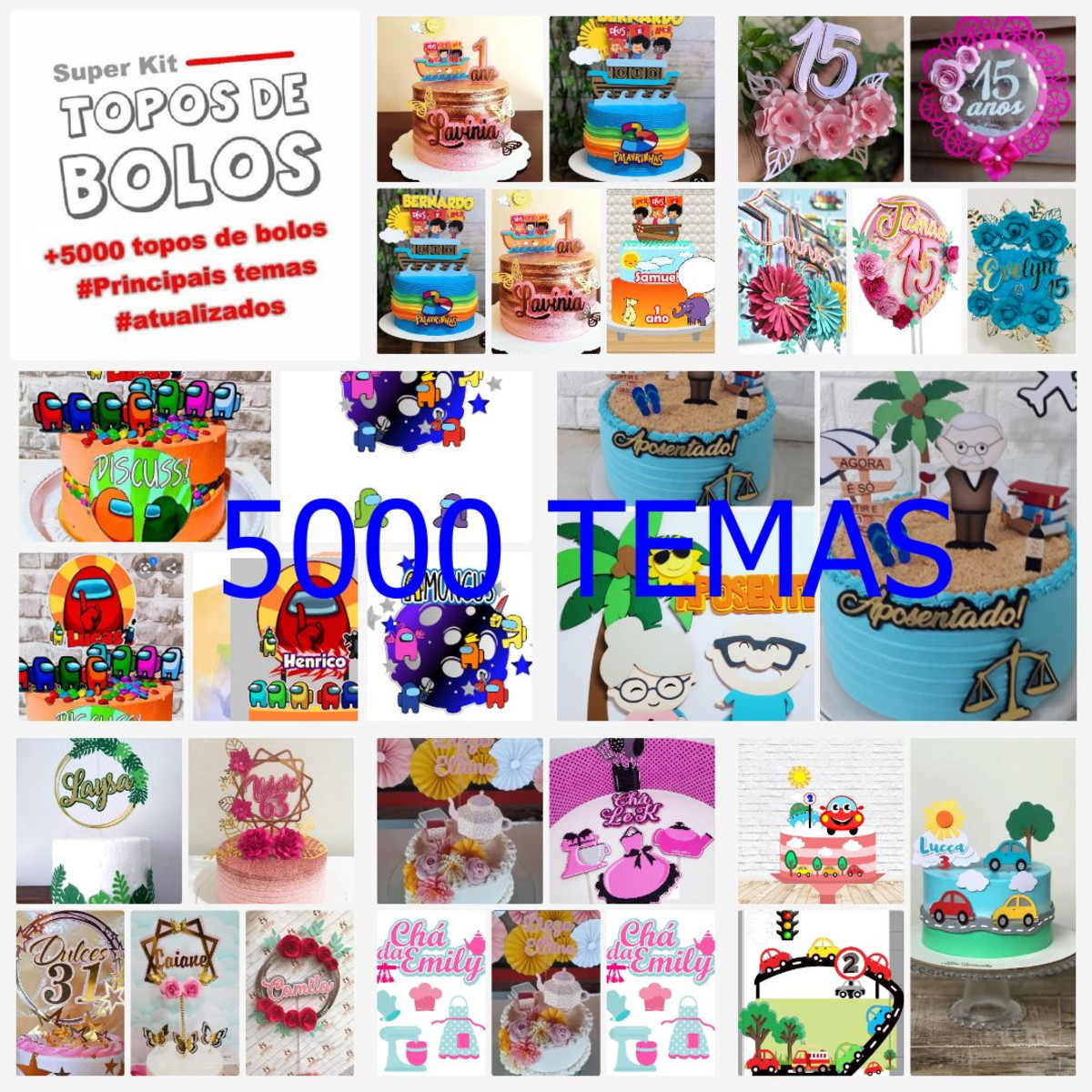 Arquivo de Corte Topo de Bolo 5000 Temas - Imagem 2