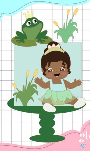 Arquivo de Corte: Topo de Bolo a Princesa e o Sapo Baby 001