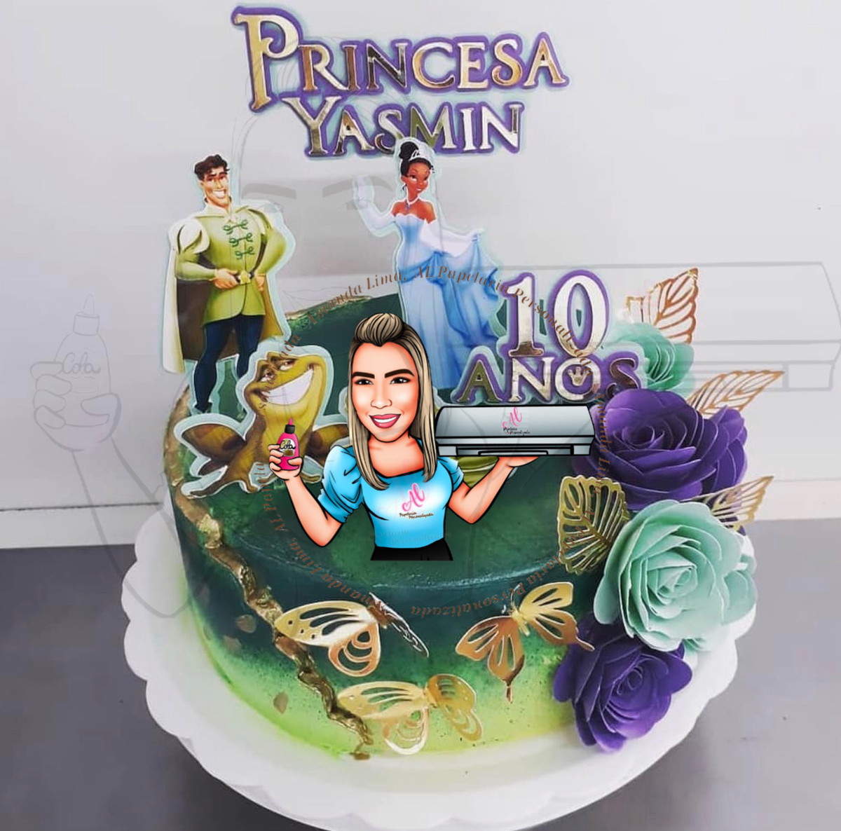 Arquivo de corte topo de bolo - A Princesa e o sapo
