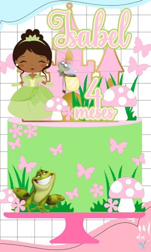 Arquivo de Corte: Topo de Bolo a Princesa e o Sapo Cute 002
