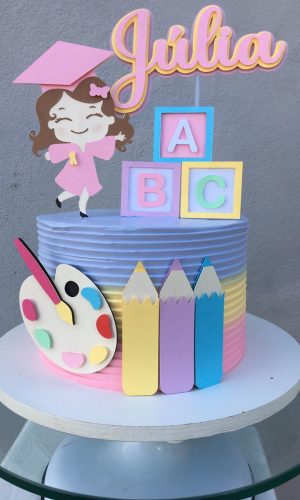 Arquivo de Corte Topo de Bolo Abc Menina Camadas