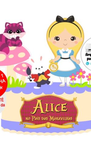 Arquivo de Corte Topo de Bolo Alice