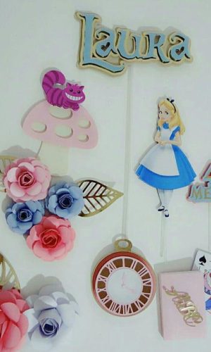 Arquivo de Corte Topo de Bolo Alice no País das Maravilhas