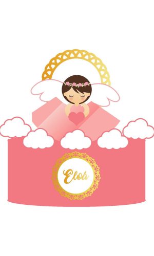 Arquivo de Corte Topo de Bolo Anjo Menina Batismo