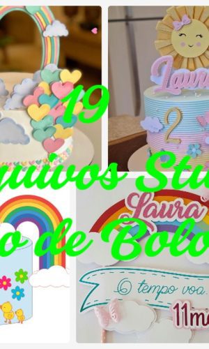 Arquivo de Corte Topo de Bolo - Arco Iris